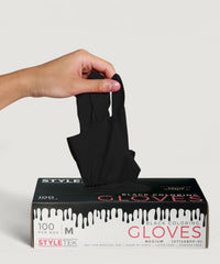 StyleTek Black Vinyl Gloves